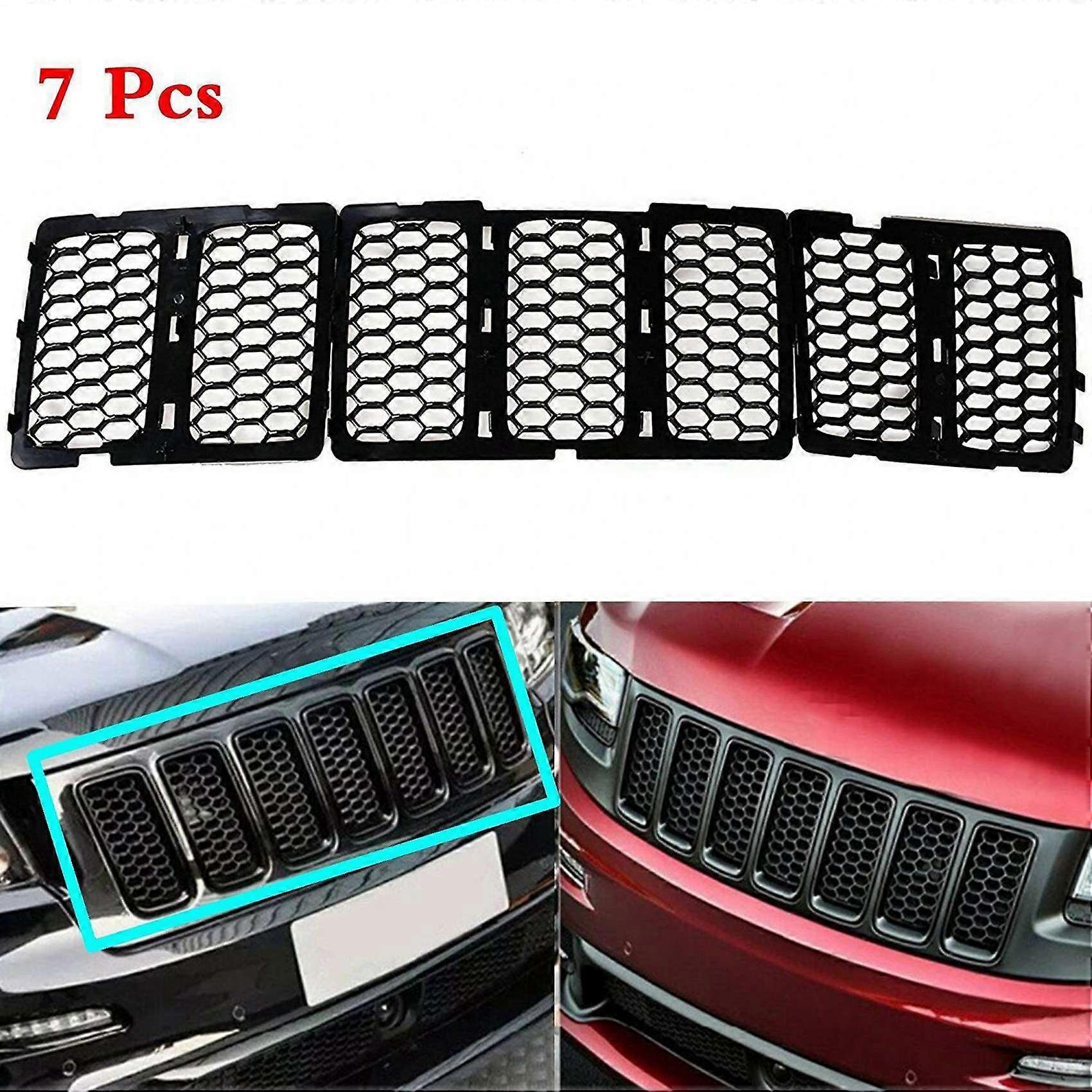 Inserts De Calandre Avant Noirs Décoratifs Pour Jeep Grand Cherokee 2014-2016