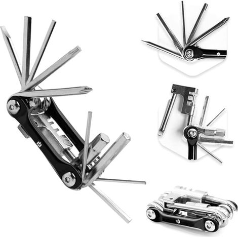 Fahrrad-multitool – Fahrrad-werkzeugset – 12-in-1 Leichtes Fahrrad-multitool Aus Edelstahl – Sicherheitsschloss, Überlebensausrüstung Mit Sechskantschlüssel, Schraubendreher