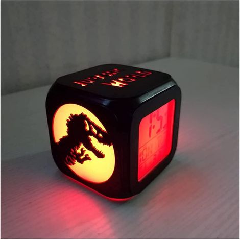 Groofoo Jurass Umgebungslicht, 3d-stereo-dinosaurier, Kleiner Kreativer Wecker, Led-nachtlicht, Elektronische Uhr, Nachttisch-schlafzimmer-atmosphäre Mit Usb-stromkabel
