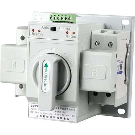 Galozzoit – Automatischer Transferschalter 220 V 63 A 2p – Duale Stromversorgung – Umwandlungszeit ≤2s – Kompatibel Mit Ac220v-systemen – Manueller Modus