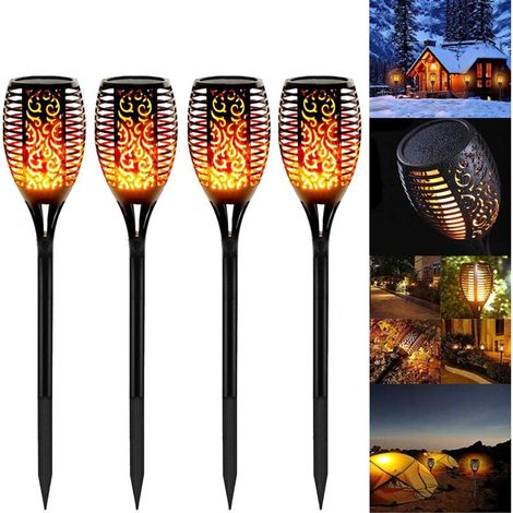 Gartenfackel-lampe, 4 Stück, Led-leuchten, Solar-flammen, Fackel, Wasserdicht, Ip65, Gartenfackel-lampe, Dekorlampe Und Solar-lichtlampe, Garten-/weg-/hofdekoration