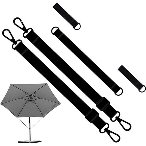 Generic Windschutz Für Versetzten Sonnenschirm, Befestigungsband Für Versetzten Sonnenschirm, Verstellbarer Wetterbeständiger Riemen, Windschutz – Geeignet Für Garten Und Terrasse