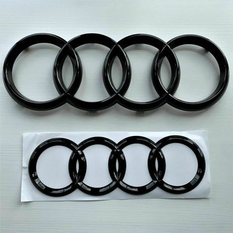 Glänzend Schwarze Audi Markenemblemringe Vorne Und Hinten A1 A3 A4 A5 273 Mm 192 Mm