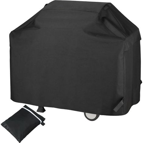 Grillabdeckung Für Den Außenbereich, Robuste 210d-oxford-gasgrill-schutzplane, Wasserdichte Plancha-abdeckung, Uv-schutz, Winddicht, Staubdicht (145 X 61 X 117 Cm, Schwarz)