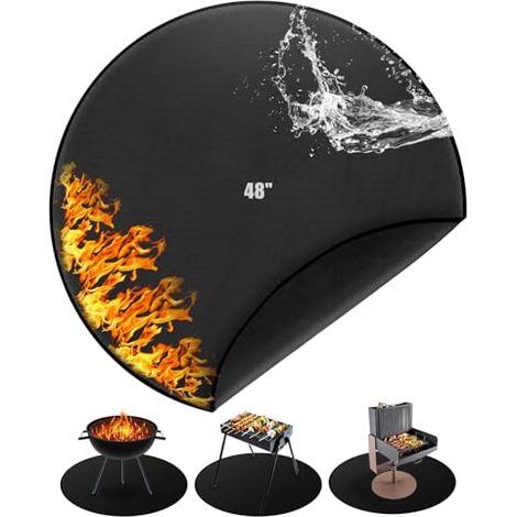 Grillmatte Für Den Außenbereich, Feuerfeste Matte Für Die Feuerschale Im Freien, Feuerfeste Matte 120 Cm/48 Zoll, Extra Große Runde Matte Für Den Außenbereich, Zubehör Für Die Feuerstelle Im Freien, G