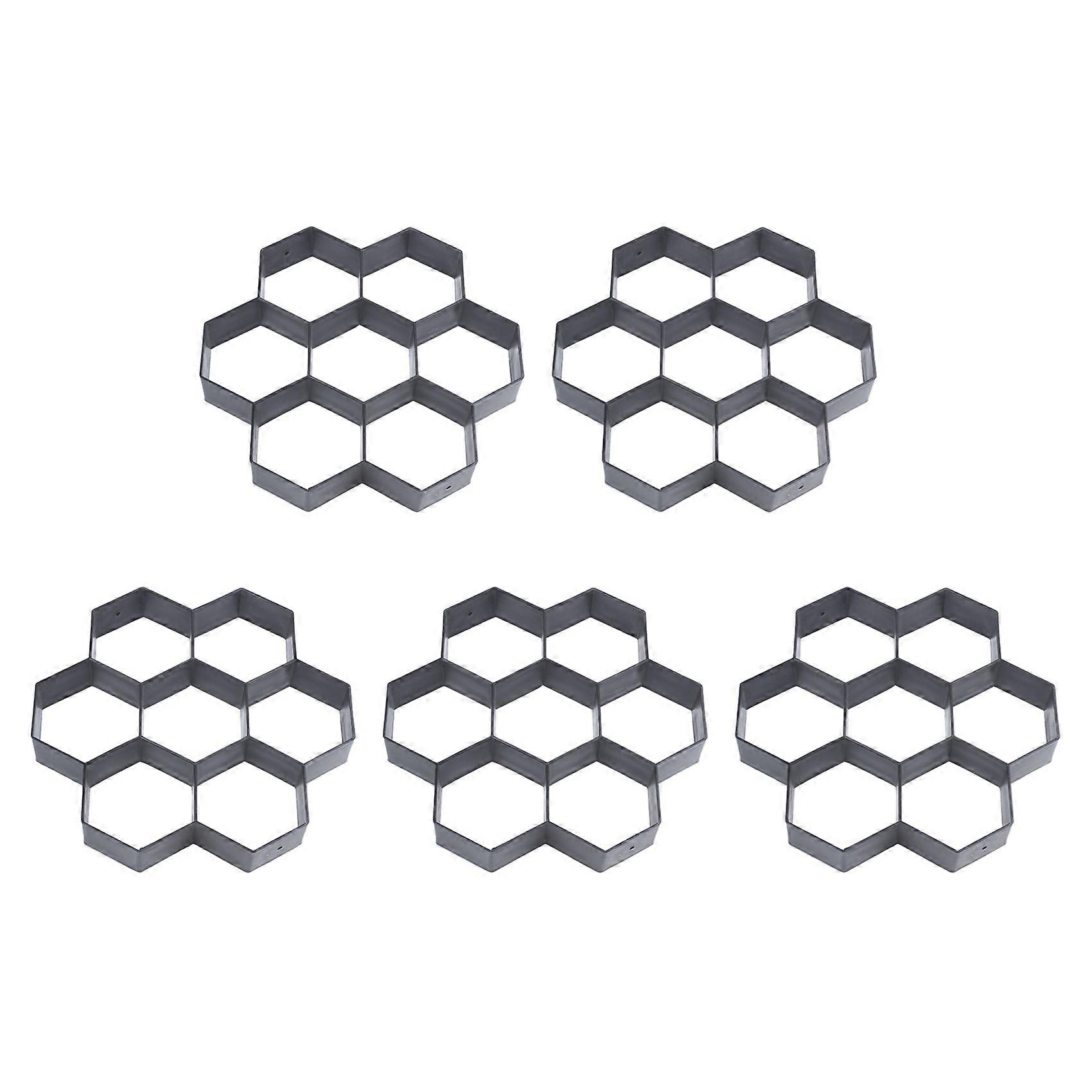 Lot De 5 Moules À Dalles En Béton Réutilisables Pour Créer Un Chemin De Terrasse Ou De Jardin (30 X 30 Cm).