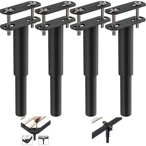 Honornic – 4 Verstellbare Bettbeine Aus Metall, Einziehbar, 18–33 Cm – Für Küchenmöbel, Kleiderschränke, Sofas, Betten