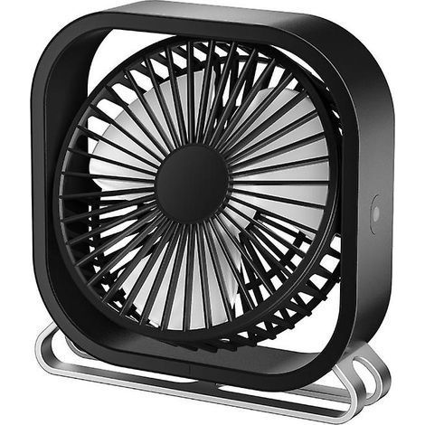 Honornic – Usb-tischventilator, Mini-tischventilator, 180° Drehbar, Tragbar, Leise, 3 Geschwindigkeiten, Verstellbar, Schwarz