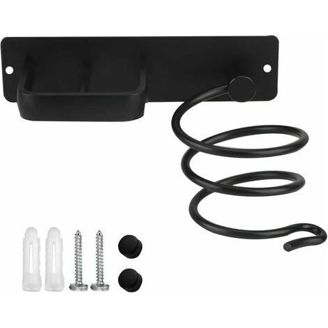 Haartrocknerhalter, Haartrocknerhalter, Wandmontage, Haartrocknerhalter, Haartrockner- Und Glätteisenhalter, Aluminium, Wandmontage, Haartrocknerständer, Haartrocknerhalter (schwarz)