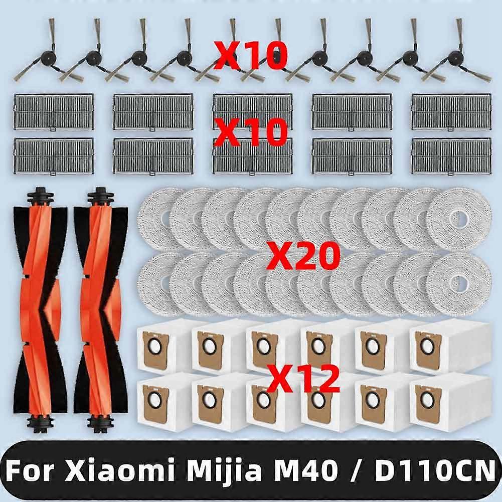 Pièces De Rechange Pour Xiaomi Mijia Omni M40 / D110cn : Sac À Poussière, Serpillière, Brosse Principale, Brosse Latérale, Filtre Hepa, Accessoires