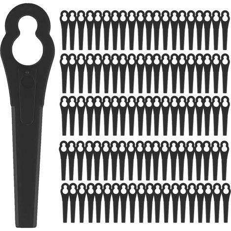 Packung Mit 100 Kunststoffklingen – Schwarz – Für Rasentrimmer – Ersatz