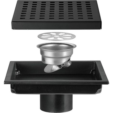 Ikodm – Begehbarer Duschsiphon Aus Edelstahl – Quadratisches Gitter 15 X 15 Cm – Antiblockierfilter Für Haare Und Schmutz – Einfache Installation