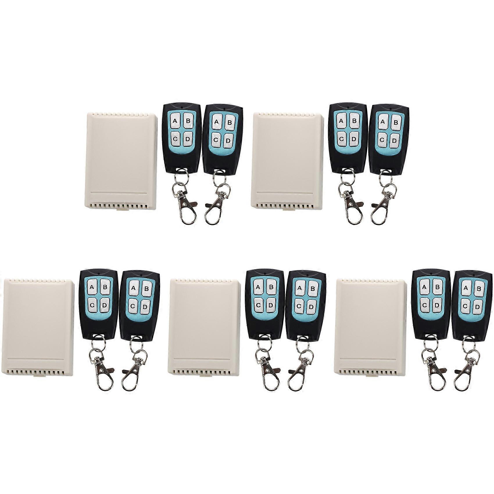 Télécommande Sans Fil Rf 4 Canaux 200 M, 12 V Cc, 10 Émetteurs + Récepteurs