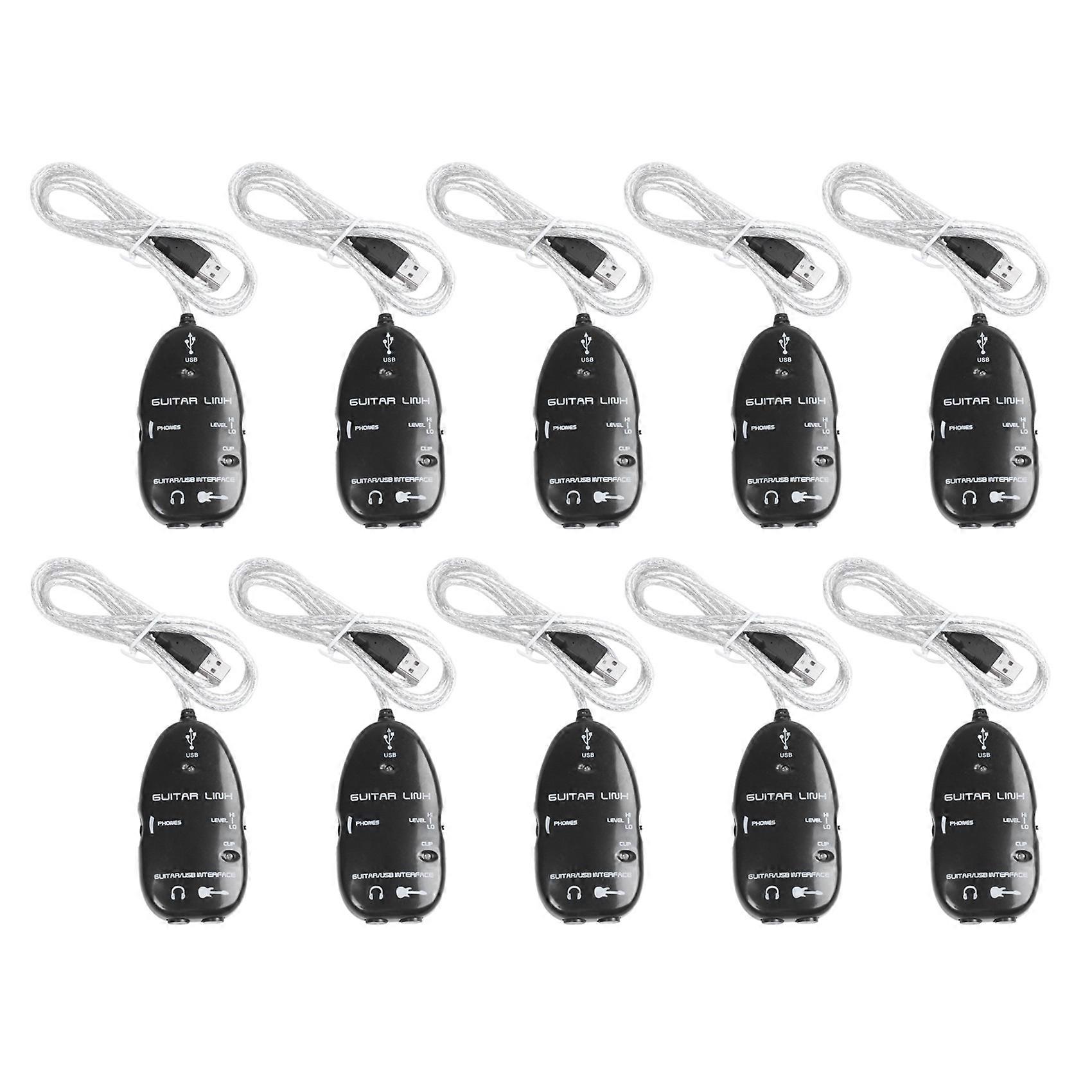 Adaptateur De Câble De Liaison D'Interface Guitare Vers Usb 10x Pour Mac/pc, Cd, Studio Ou Ordinateur Portable