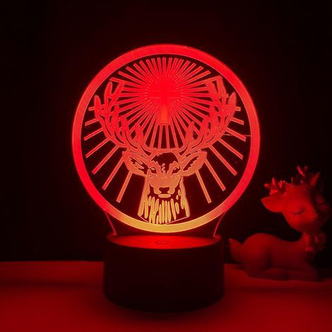 Jägermeister Nachtlicht In 16 Farben Mit Fernbedienung, 3d-illusionslampe, Festliche Dekorative Lichterkette Für Kinderzimmer – Schwarzer Sitz
