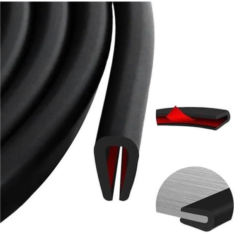 Kantenschutz Aus Epdm-gummiplatten – Schwarz Klebendes U-gelenk – Stoßdämpfung – Für Metall Und Glas – 3 M, 2 Mm