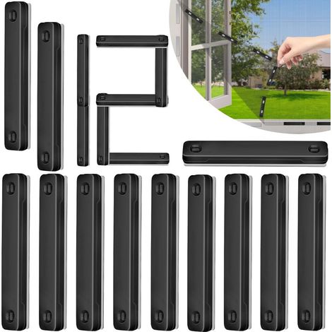 Kcvv – 12 Stück Magnetische Fliegengitter-clips Für Selbstklebende Fliegengittertüren – Installation Ohne Bohren – Stabiler Kunststoff – Maße 7,5 X 1,4 Cm