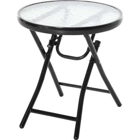 Klappbarer Gartentisch Ø45 Cm, Witterungsbeständiger Balkontisch Aus Metall, Klapptisch Mit Wellenmuster, Outdoor-esstisch, Runder Campingtisch, Beistelltisch Für Garten Und Ballsaal
