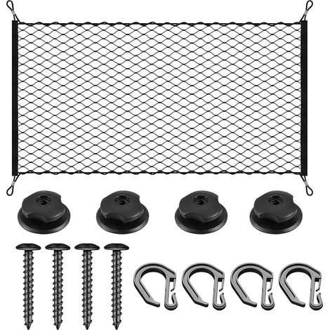 Kofferraumnetz, Autonetze, Camping-auto-aufbewahrungsnetz, Auto-aufbewahrungsnetz 60 X 80 Cm, Camping-auto-aufbewahrungsnetz, Elastisches Netz