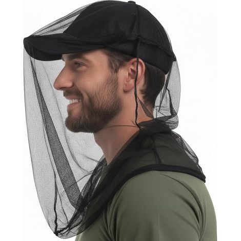 Kopf-moskitonetz Mc22 Polyester Schwarz 54x48cm Schutz Vor Insekten Und Fliegen