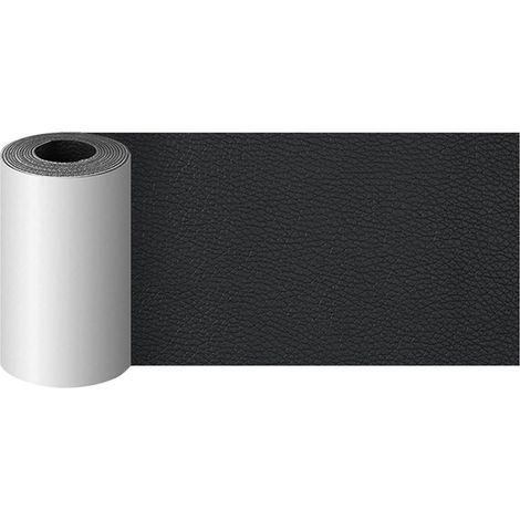 Kunstleder-aufkleber, Extra Groß, Schneidbar, Selbstklebendes Leder-reparaturset Für Sofa, Autositz, Motorradjacken, Lederwaren, Schwarz, 3 X 60 Zoll (7,6 X 152 Cm)