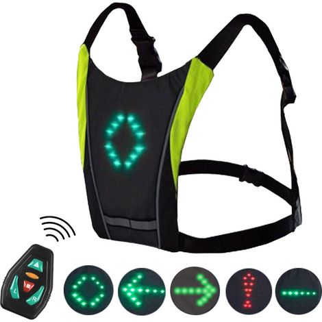 Led-fahrrad-sicherheitsweste – Wasserdicht Und Wiederaufladbar – Ideal Zum Radfahren, Joggen Und Rollerfahren, Mit Fernbedienung Und Einfacher Installation