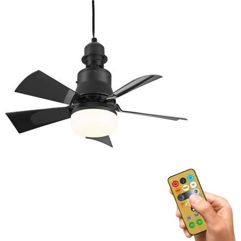 Leiser Schwarzer Deckenventilator Mit Licht Und Fernbedienung – 3 Geschwindigkeiten, 1/2/4-stunden-timer