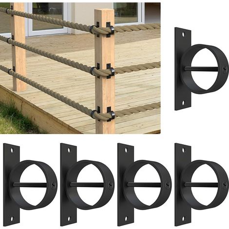 Lntyq 5er-pack Juteseilhalter, Hanfseilhaken, Hanfseilhalter Für Terrasse, Zaun, Treppengeländer