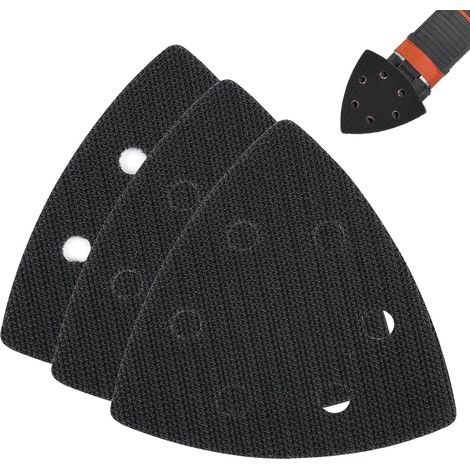 Lntyq – Set Mit 3 Dreieckigen Schleifpads 93 Mm – 6 Löcher Zum Ansaugen – Zum Schleifen Von Hartholz Und Teak – Hochfester Klebstoff