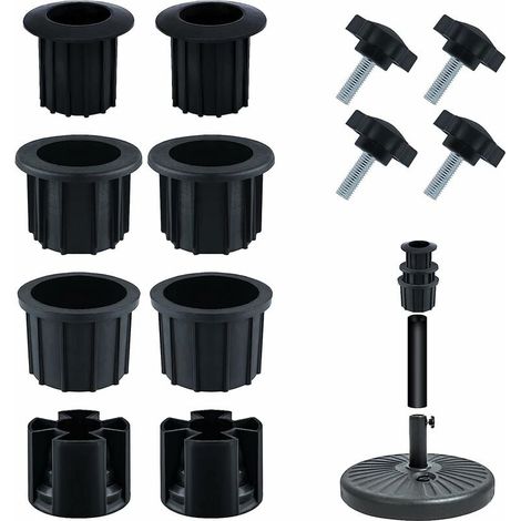 Lochabdeckungsstopfen Für Schirmständer – Set Mit 12 Stück – Ösen Mit 1,9/1,5/1,3 Innendurchmesser – M8-schraube Zur Befestigung – Schwarzes Sonnenschirmzubehör – 12 Stück