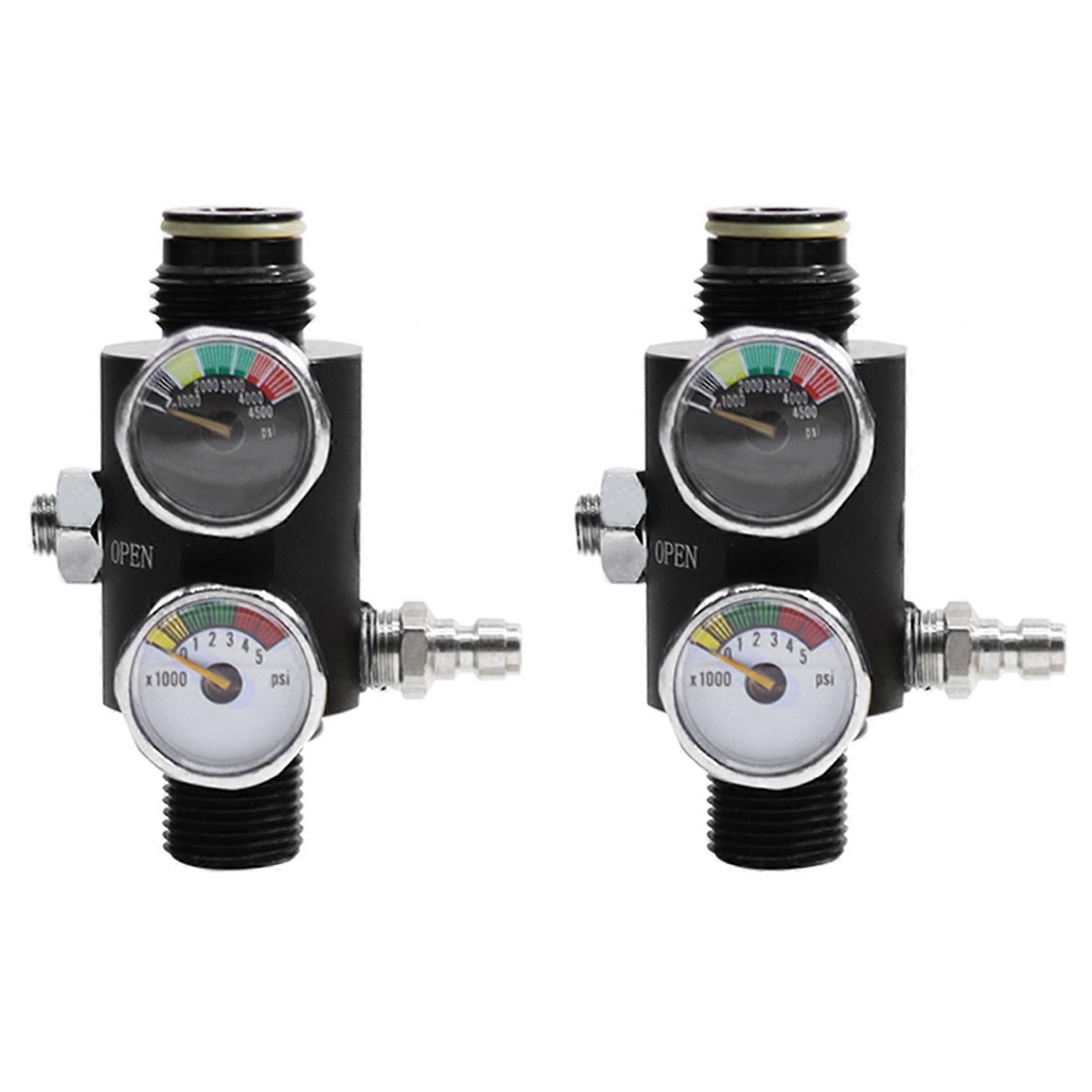 2x M18 Régulateur De Pression À Double Manomètre Valvula Reguladora Valve Pneumatique Station De Remplissage