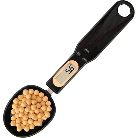 Messlöffel Mit Skala, 0,1 G – 500 G, Lcd-display, 4 Wiegeeinheiten, Multifunktionale Küchenwaage, Geeignet Für Pulver, Winzige Partikel, Medikamente, Bohnen (schwarz)