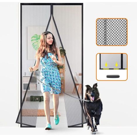 Moskitonetz, Magnetische Fliegengittertür, 100 X 210 Cm, Selbstdichtend, Freihändige Netztrennwand, Strapazierfähig, Lässt Kühle Brise Herein, Geeignet Für Haustiere Und Kinder