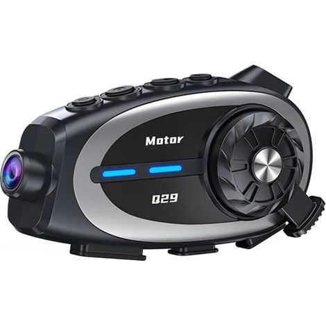 Motorrad-dashcam Bt5.4, Motorradhelm-headset Mit 1080p-kamera, Mehrmarken-1v1-motorradhelm-gegensprechanlage, Audio-multitasking. Echtzeit-app-navigation, Ipx6 Wasserdicht