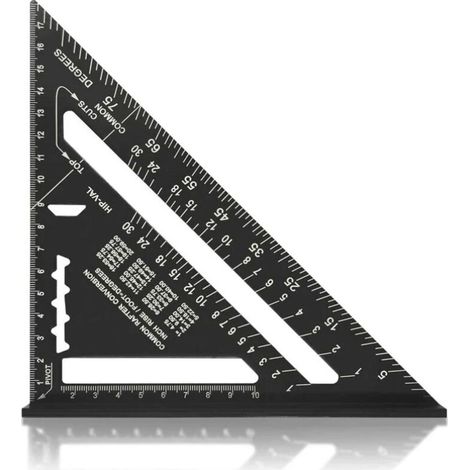 Multifunktions-zimmermannswinkel 180 Mm, Metall-aluminium-lineal, Quadratisches Lineal, Winkelmesser, Führungswinkel 45–90 Grad, Zimmermannswerkzeuge, Zeichenwerkzeug, Holzzimmermannsführung