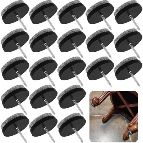 Nagelbare Stuhlbeine, 80 Filzgleiter Für Möbel, Tischbeinschoner, 22 Mm Filzfüße, Schwarz
