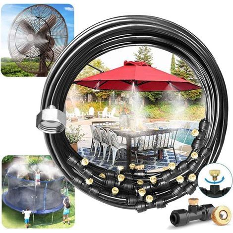 Nebelsystem (18 M), Nebelkühlsystem Für Den Außenbereich, Nebelleitung Mit 18 Messing-bewässerungsdüsen, Nebelmacher Für Garten, Terrasse, Trampolin, Deck