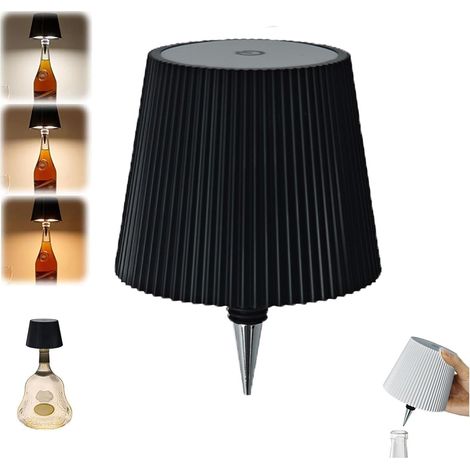 Oidipie – 1200 Mah Wiederaufladbare Kabellose Tischlampe – Schwarz Gestreiftes Design – Moderne Touch-lampe Für Bar Und Restaurant – Dekorative Beleuchtung