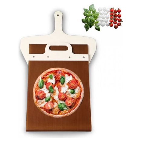 Pala Schiebe-pizzaschieber – Der Pizzaschieber, Der Pizza Perfekt Überträgt – Pizzaschieber Mit Griff Für Innen- Und Außenöfen