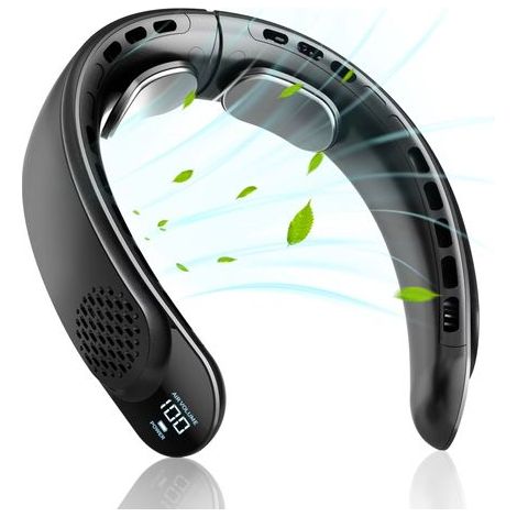 Persönlicher Nackenventilator Mit Led-anzeige, Wiederaufladbar Über Usb-c, 3 Geschwindigkeiten