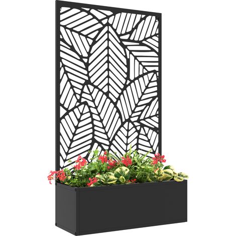 Pflanzgefäß Mit Sichtschutzgitter Für Kletterpflanzen, Blumenkasten - Abm. 61l X 23b X 113h Cm