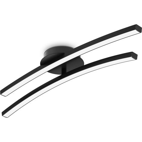 S-giant Led 12w, 2 Led-panels, Davon 1 Verstellbar, 960lm, 3000k Warmweiß, Metall-deckenleuchte Für Wohnzimmer, Esszimmer, Küche (schwarz)