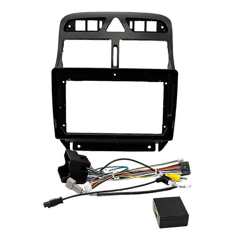 Kit De Façade Pour Autoradio 9 Pouces Pour Peugeot 307 (2002-2013) : Cadre Et Adaptateur Pour Tableau De Bord.