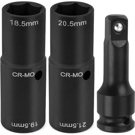 Radmuttern-stecknuss 19,5 18,5 20,5 21,5 Mm Doppelkopf-radmutternschlüssel Für Ford-mutter, 1/2 Zoll Chrom-molybdän-stahlfelgen-schlag-steckschlüsselsatz, Kompatibel Mit Ford Land Rov