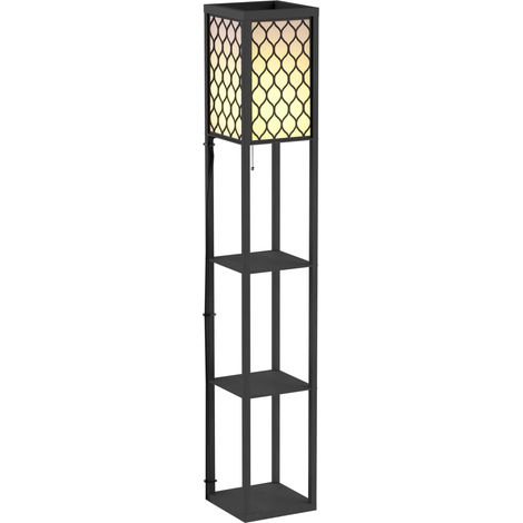 Regal-stehlampe Regallampe 26l X 26b X 160h Cm 4 Ebenen Mdf Schwarz Wabenmuster