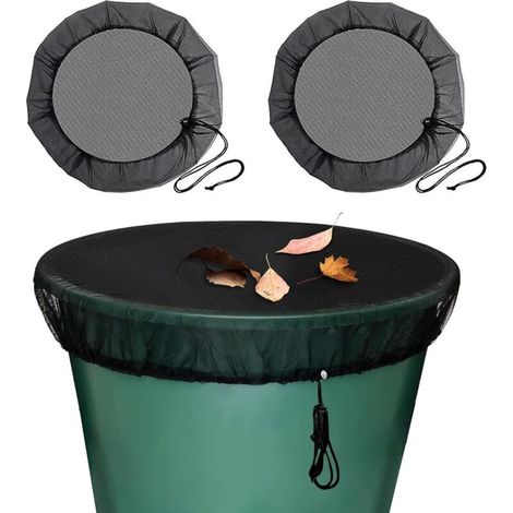 Regenfassnetz, 2-teiliges Schutznetz Mit Kordelzug, Anti-mücken- Und Tierabdeckung Für Regenwassersammler (durchmesser 95 Cm)