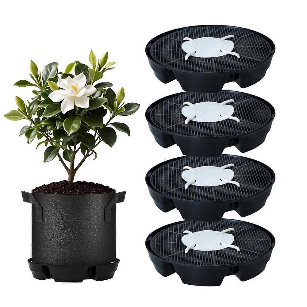 Soucoupes À Réserve D'Eau Pour Plantes D'Intérieur, Un Support Pour Plantes Avec Système D'Arrosage Automatique, Un Fond De Pot En Tissu Et 1 Sac De Culture.