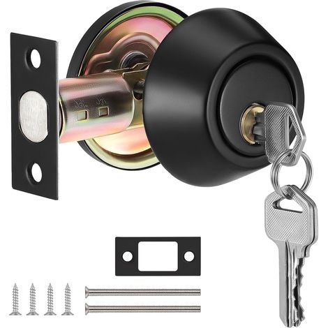 Riegelschloss-set, Einzylinder-riegelschloss Mit Sicherheitsschlüssel Für Haustür (schwarz)