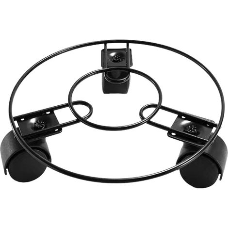 Rollender Topfpflanzenständer Mit 3 Metall-eisenrollen Für Hinterhof Oder Balkon, Rollendes Pflanzgefäß-untersetzer-tablett, Blumentopfständer, 22 Cm