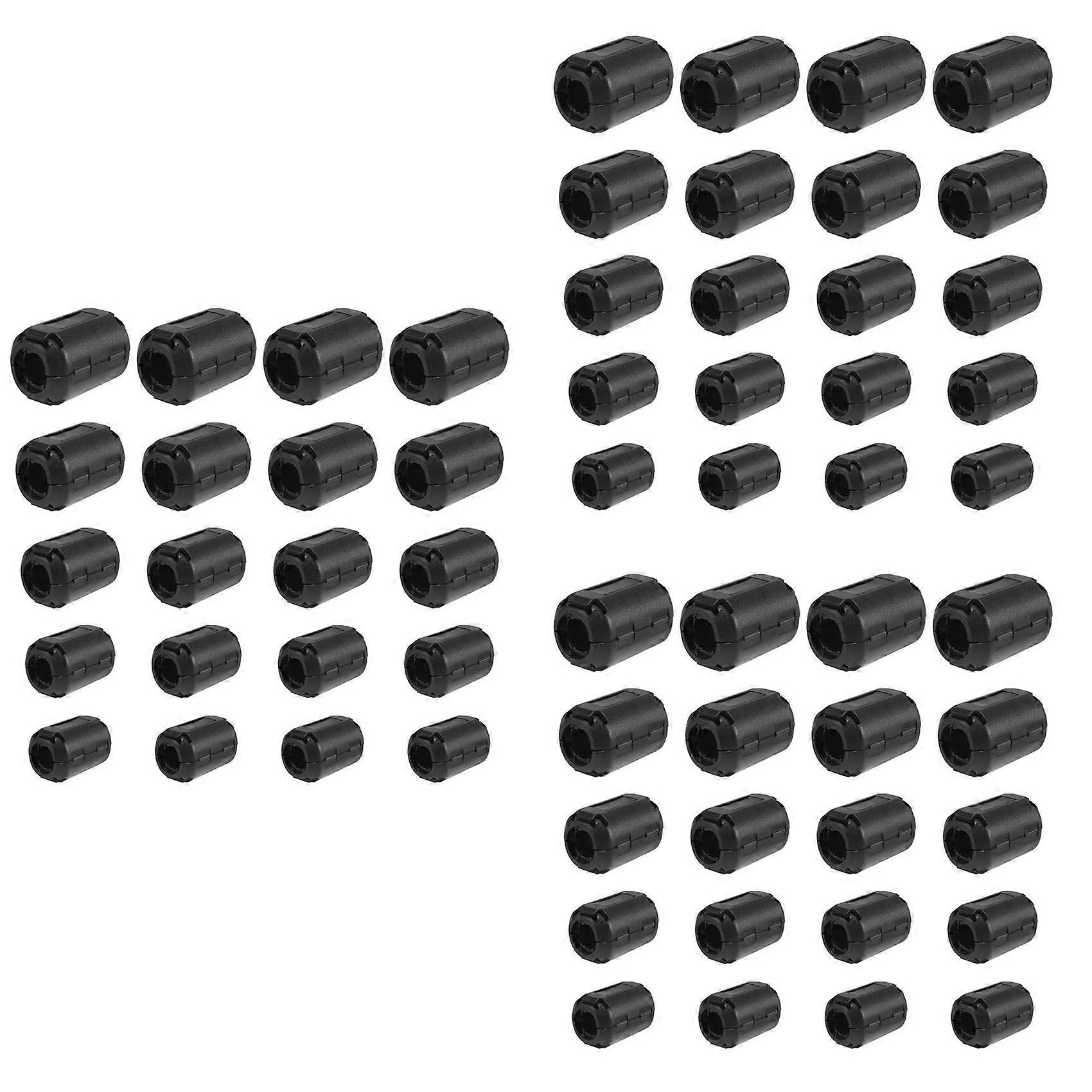 Lot De 60 Clips De Suppression Des Interférences Radioélectriques Et Électromagnétiques (rfi/emi) Pour Câbles De 3 Mm, 5 Mm, 7 Mm, 9 Mm Et 13 Mm De Diamètre, Noirs.